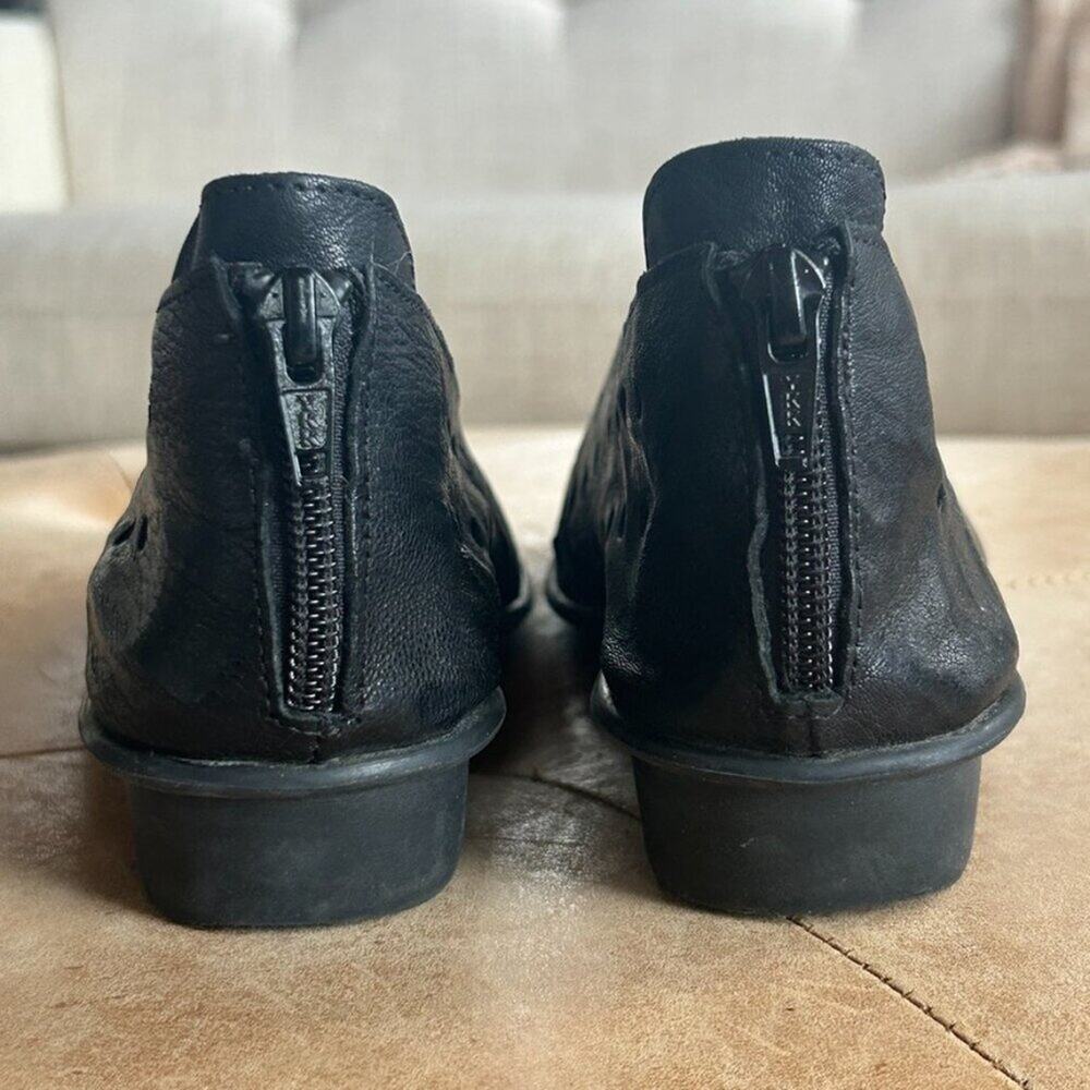 Sesto Meucci Black Sandals Soft Leather Perforated Comfort Wedge Italy Women 38 - Picture 6 of 10
